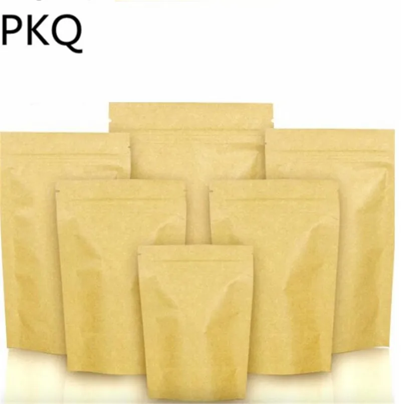 5 шт. мешок из крафт бумаги алюминиевой фольги для хранения еды Ziplock сушеный