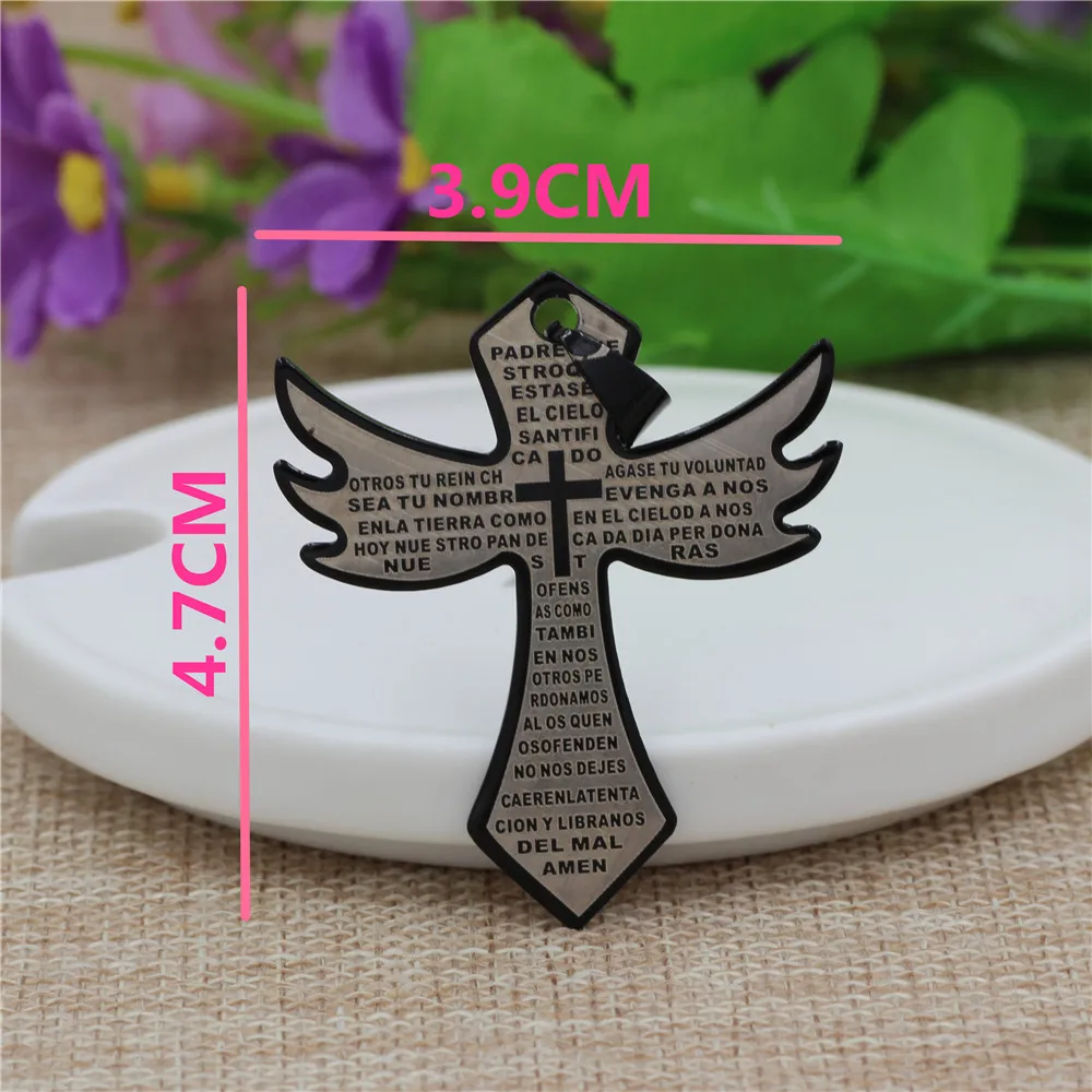 2 стиля буквы титановая сталь крест кулон ожерелье для мужчин ювелирные изделия