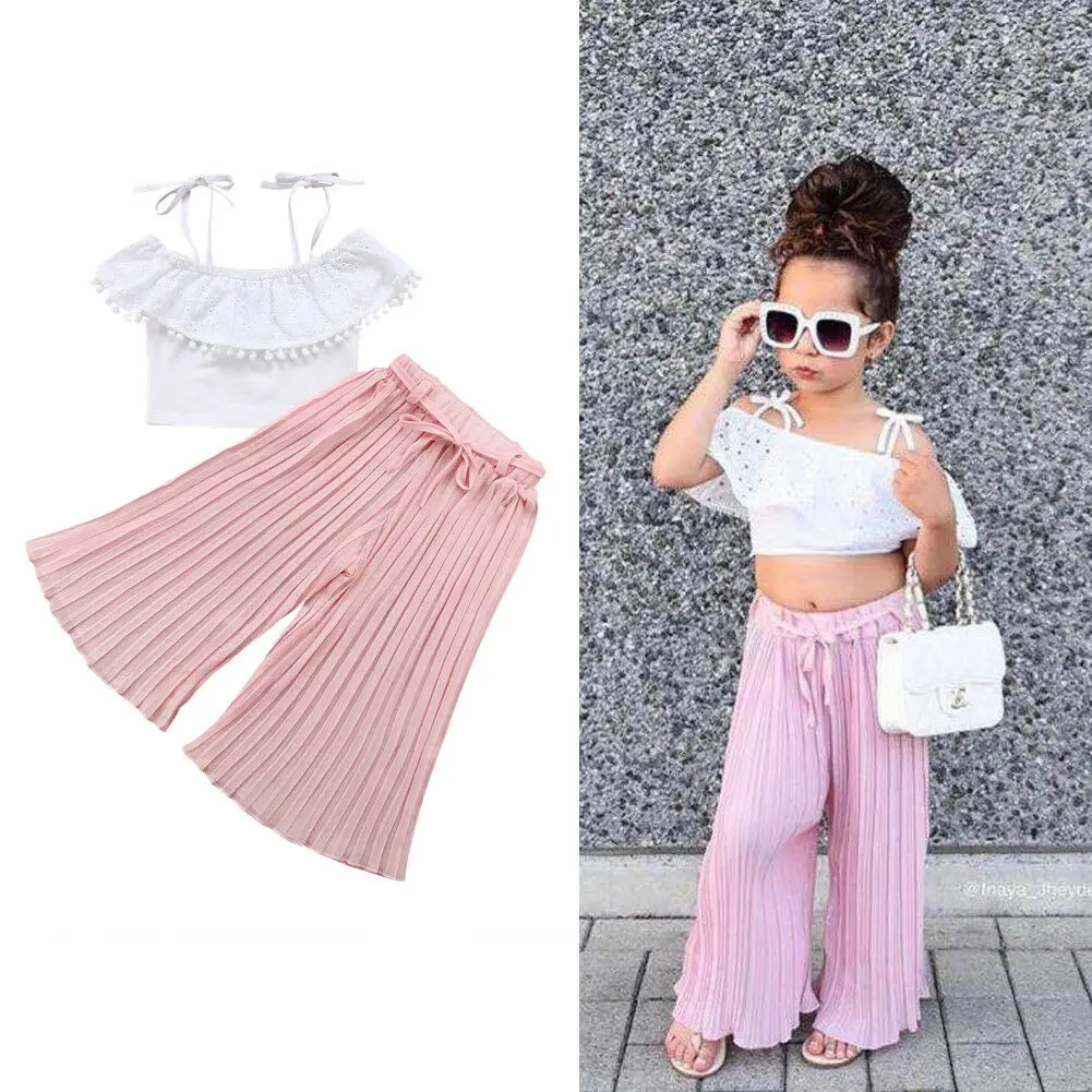 Однотонный топ на бретельках с кисточками для маленьких девочек 2 шт. +