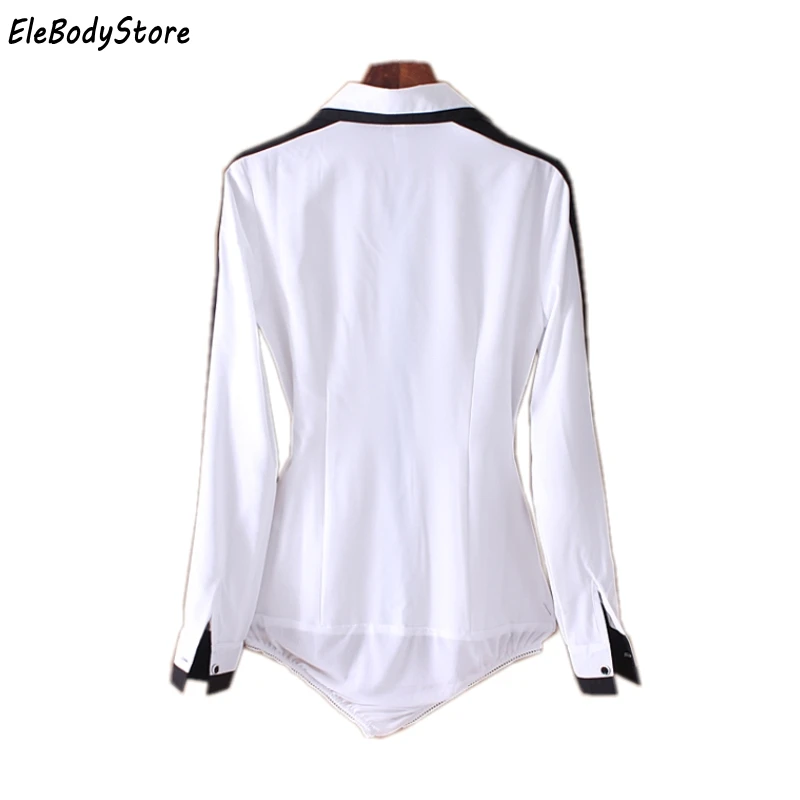 Женская блузка с длинным рукавом белая Повседневная из шифона офисная одежда