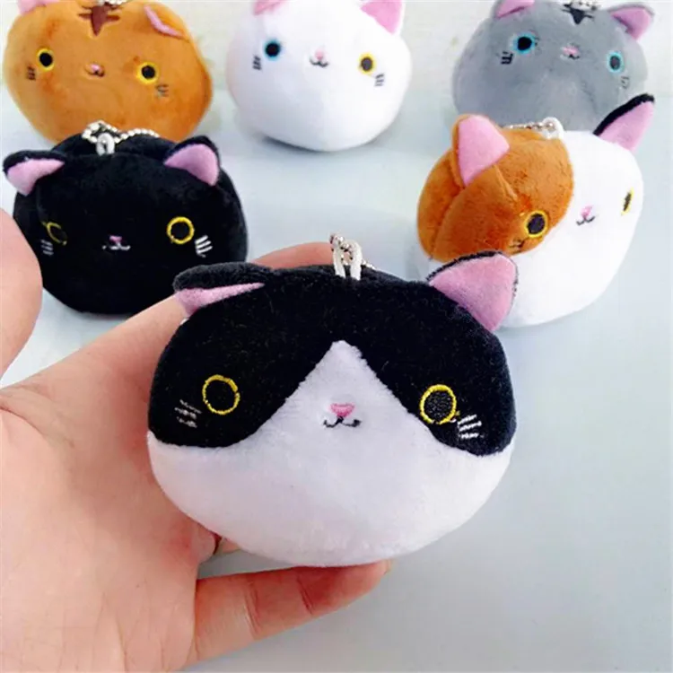 6 шт./лот Новинка KAWAII 8 см кошки мягкие плюшевые игрушки котенок брелок небольшой