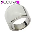 COUYA Fashion Big Rings for Women 5 Colors Red Green Orange Black Crystal Finger Ring Big Glass Stone Wedding Rings Jewelry