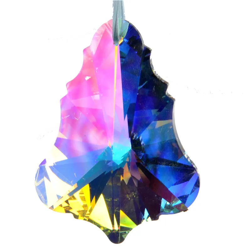 76 мм цветной кленовый лист стеклянные призмы Ловец снов запчасти гирлянда чакры