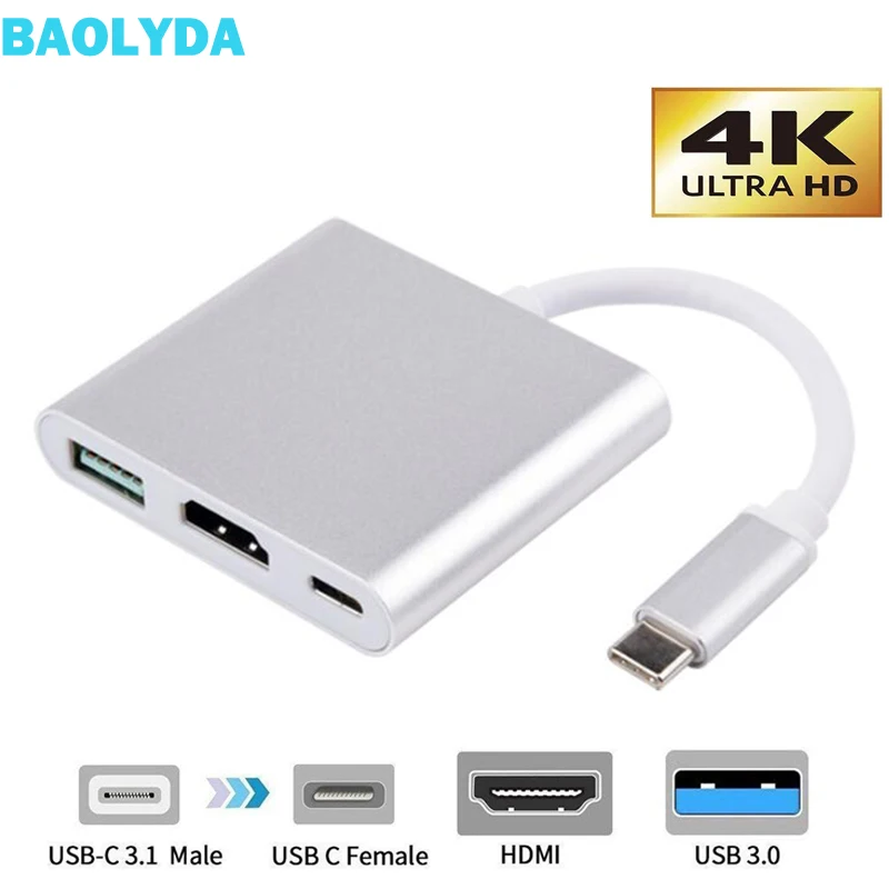 Baolyda USB C док станция HDMI Тип к концентратор адаптер 4K многопортовый конвертер для