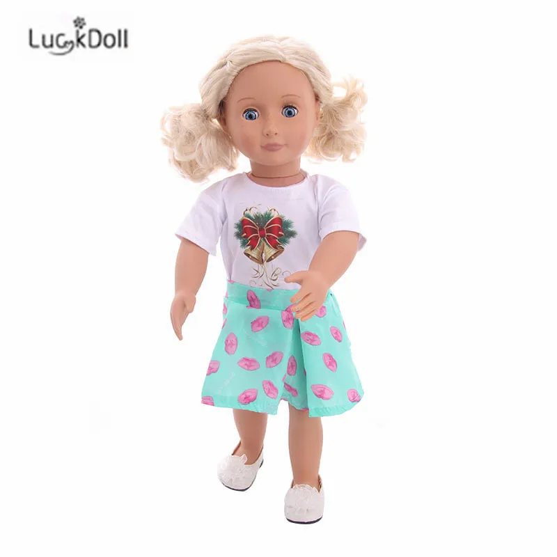 LUCKDOLL летняя новая модная рубашка с принтом юбка набор для 18 &quotамериканские куклы