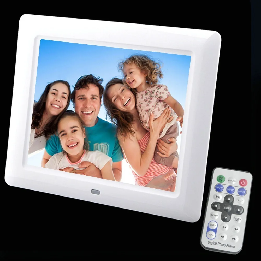 White LieDao 8 дюймовая цифровая фоторамка светодиодный Подсветка электронный альбом для фотографий Музыка Видео Full Функция хороший подарок для брака, свадебное кольцо - Цвет: White