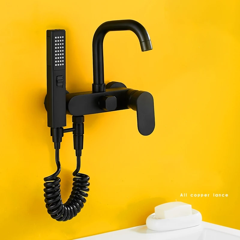 

Toilet Sprayer Hygienic Shower Bidet Tap Black Bidets Bathroom Hand Shower Bidet Wall Mounted Bidet Faucets Shower Brass