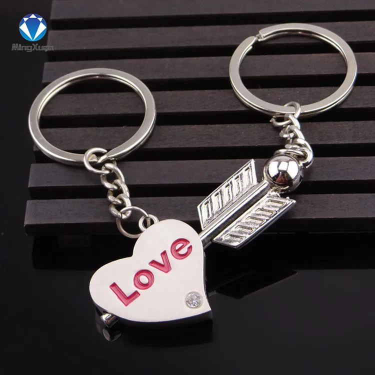 MINGXUAN 1 пара брелок для ключей посеребренный брелок с цепочкой "Love" сувениры подарок на день Святого Валентина 9 видов стилей