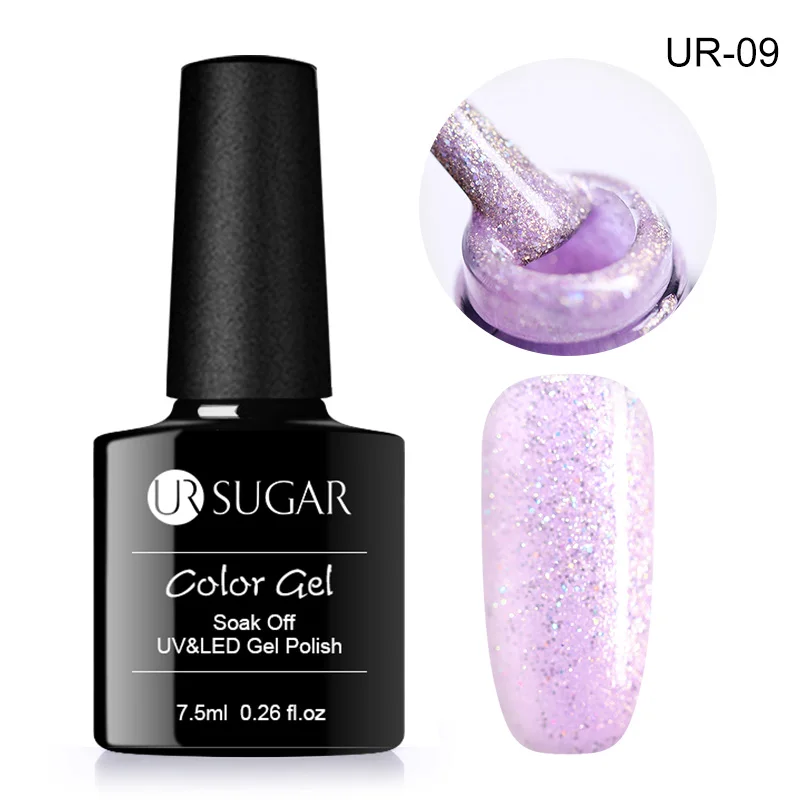 9 Ur Sugar голографический Блеск УФ-гель для ногтей Platinum лак Радужный цветной супер мерцающий маникюрный лак для ногтей - Цвет: 9