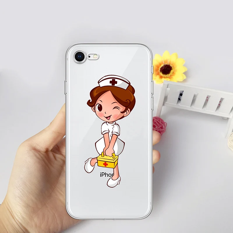 Социальные услуги доктор-медсестра чехлы для телефонов iPhone 7X6 6s 8 Plus XR XS MAX Coque 5S SE
