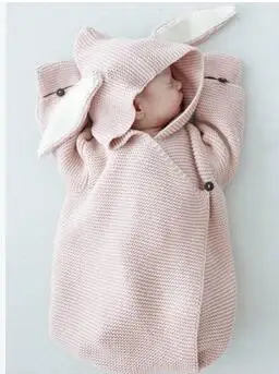 pink as pic LILIGIRL детские одеяла для новорожденных вязаные детские чехлы с заячьими ушками детский Пеленальный обертывание фотография Кролик Стиль пеленать обертывание - Цвет: pink as pic