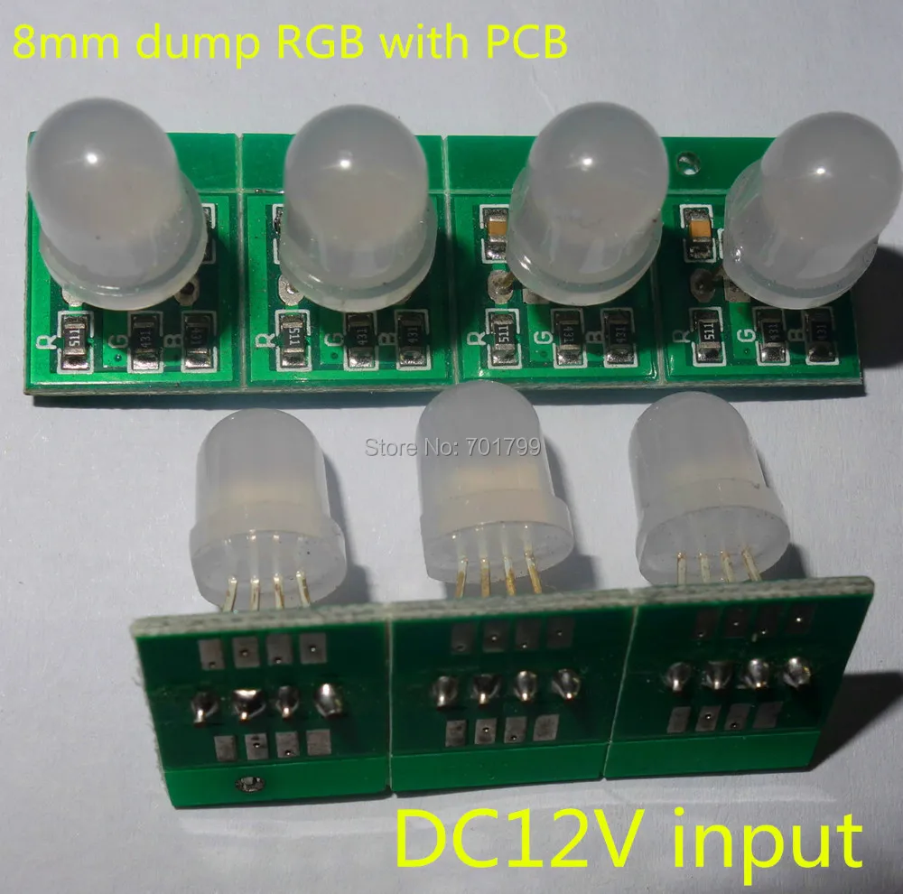 DC12V 8 мм круглый головной узел сброса RGB led с PCB 0 24 Вт на светодиод вход не