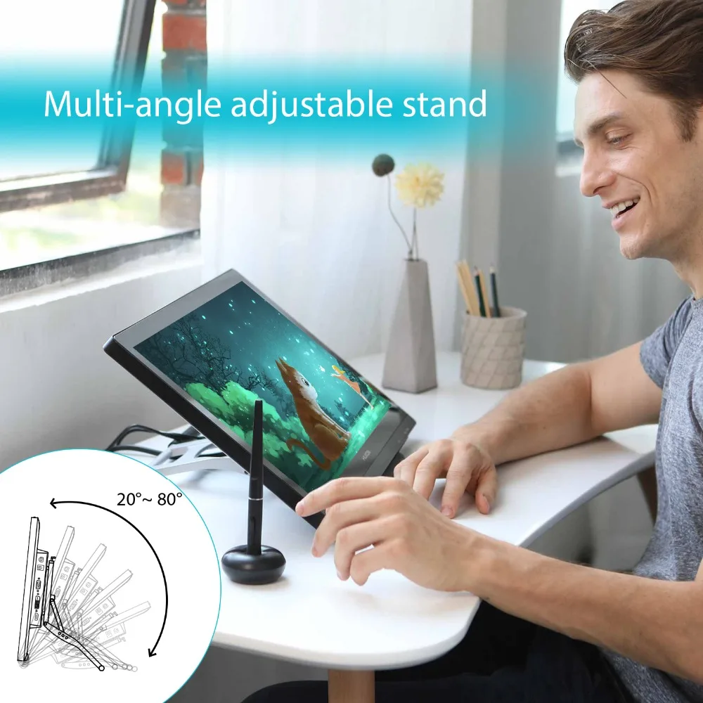 HUION KAMVAS GT-191 V2 8192 уровней ручка планшет монитор без батареи ручка дисплей монитор ips HD Рисование монитор с AG стекло