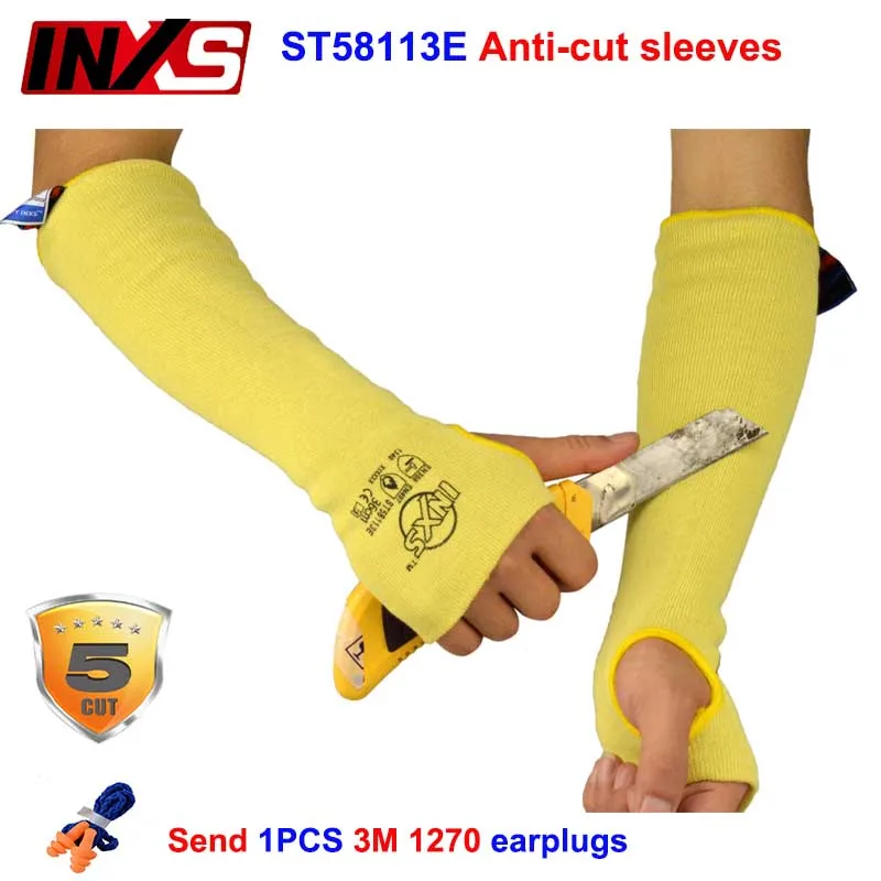 SAFETY-INXS ST58113E анти-резные рукава 45 см огнестойкие устойчивые к порезам перчатки обработка стекла уровень 5 Защита безопасности