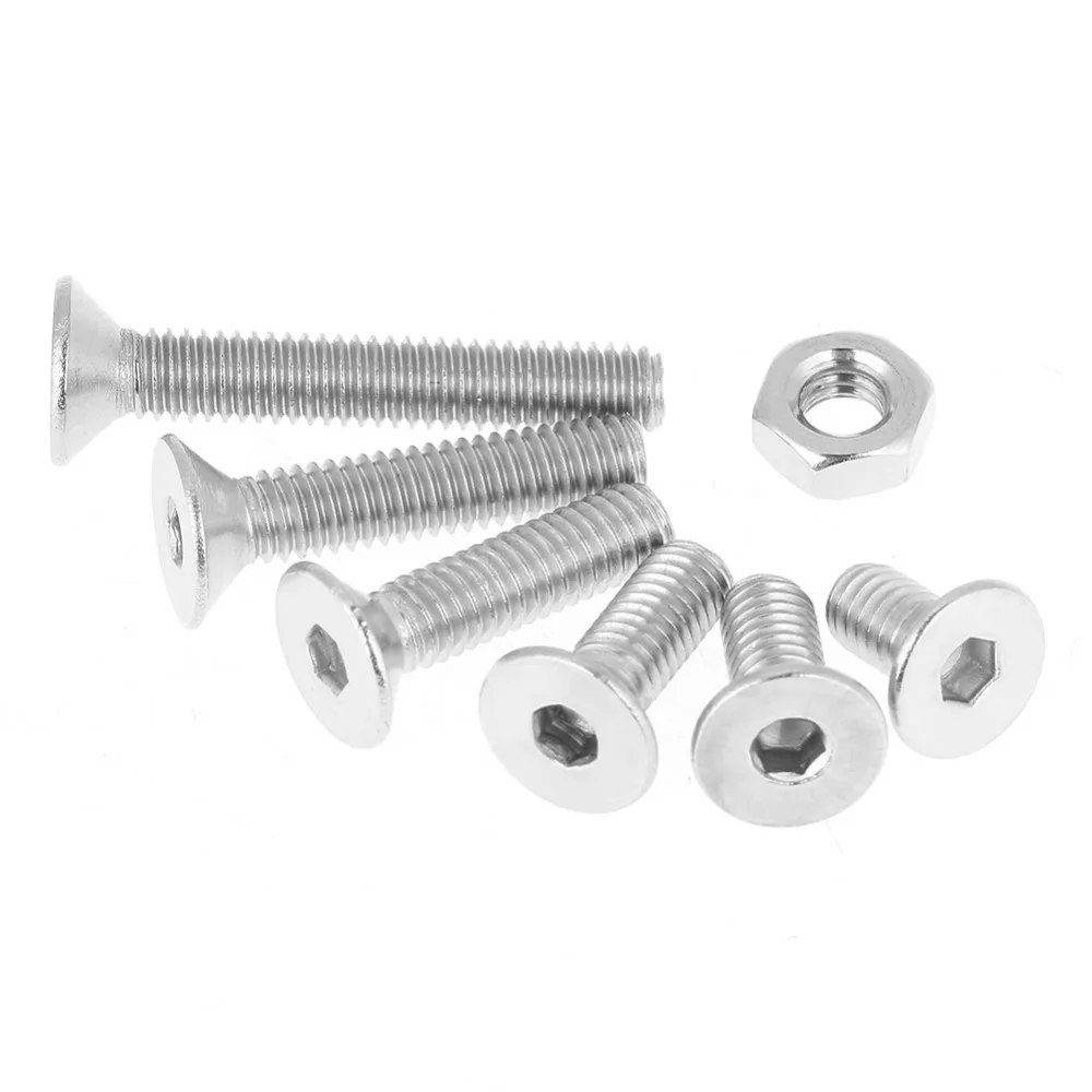 180pcs/set M4 Screws Nuts 304 Stainless Steel Flat Head Bolts Assortment Kit Woodworking Tools Fastener Hardware | Обустройство дома