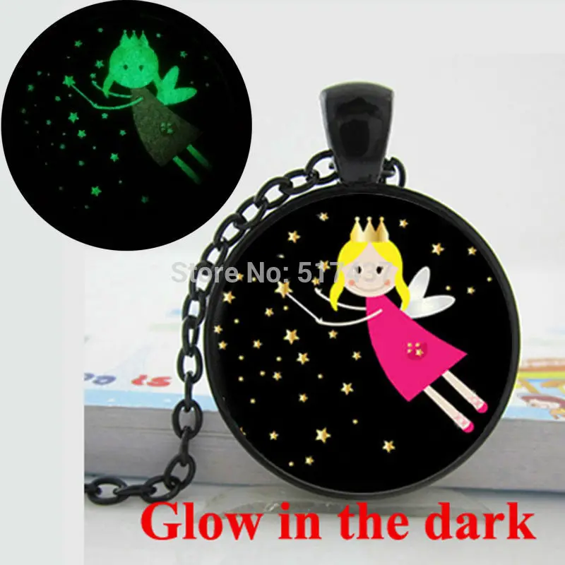 Светится в темноте Кулон Фея стеклянный кабошон для кулона ожерельем маленьких