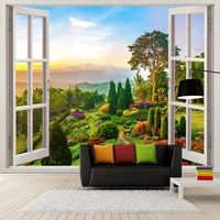 custom photo wallpaper 3d stereoscopic outdoors landscape window murals living room sofa background wall decoration wallpaper