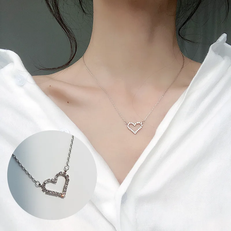heart Крошечное серебряное колье для женщин, ювелирные изделия, свадебные, бохо, кисточка, сердце, подвески, цепь, блестки, многослойные аксессуары, мода - Окраска металла: heart