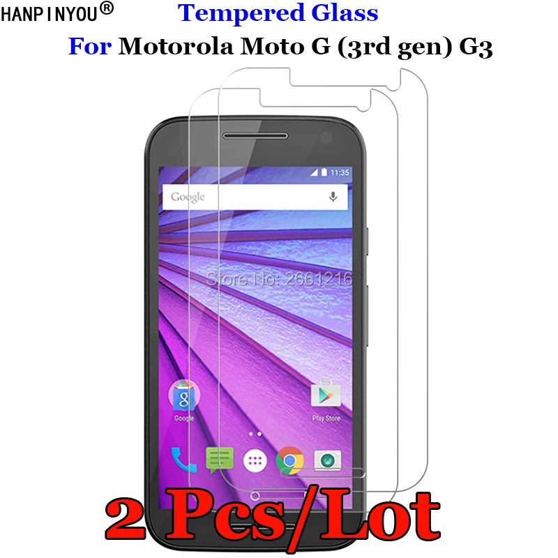 Закаленное стекло 9H 2.5D для Moto G3 2 шт./лот Премиум Защитная пленка Motorola G (3rd gen) 2015 5 0