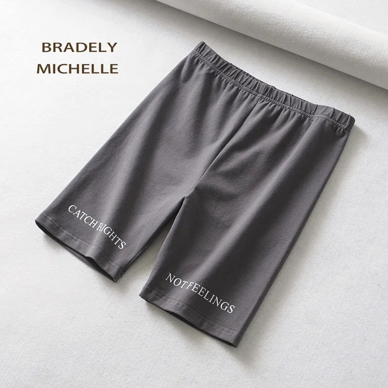 BRADELY MICHELLE сексуальные женские хлопковые эластичные узкие короткие леггинсы с высокой талией и надписью женские