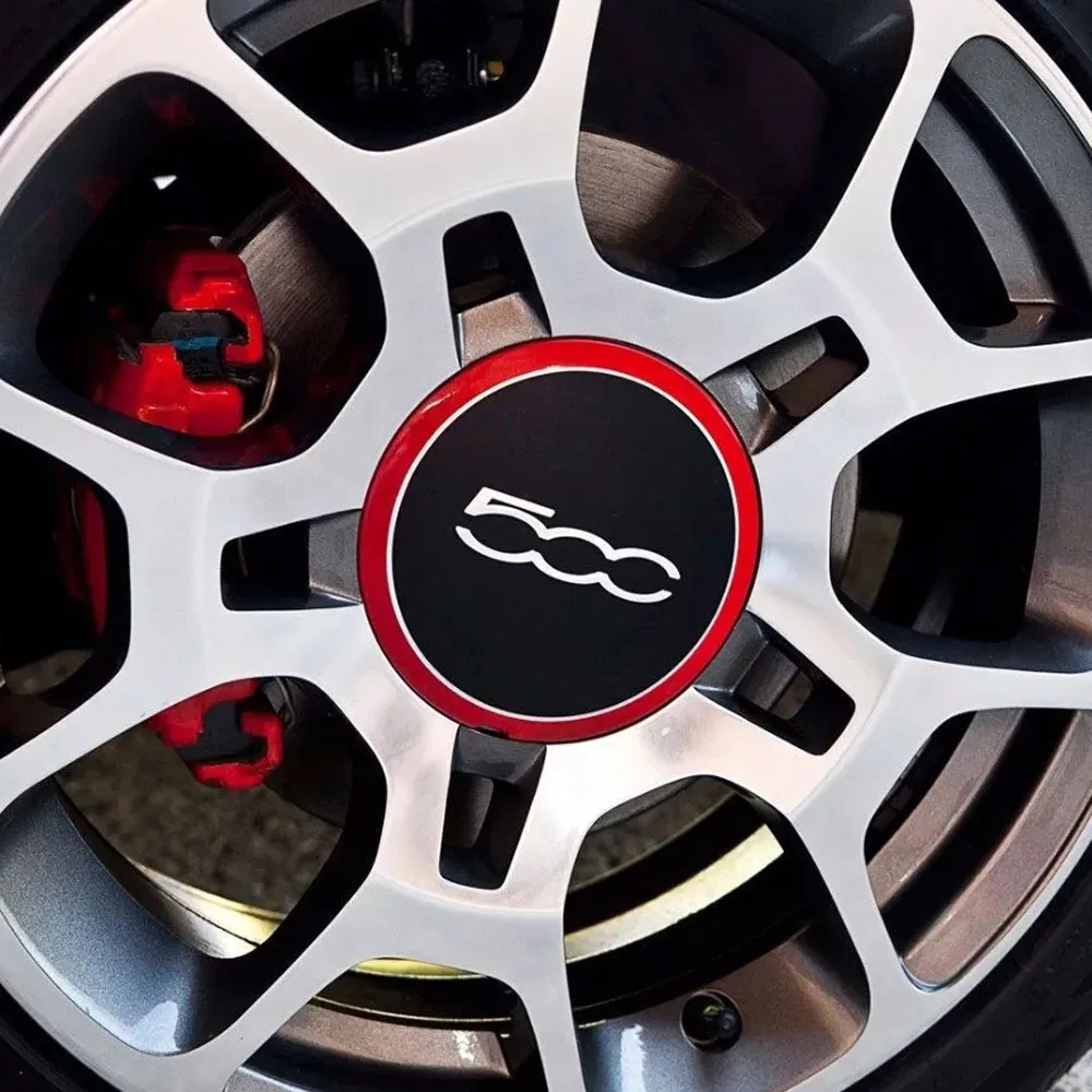 4 шт. 133 мм Крышка Ступицы Колеса из сплава для Fiat 500/Chrysler OEM Abarth 2012 2013 Часть# 68078419AC 68078421AC черный красный