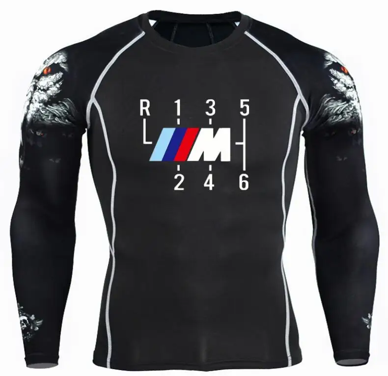 Мужская футболка мужская для кроссфита моторного спорта Shifter M power с рисунком