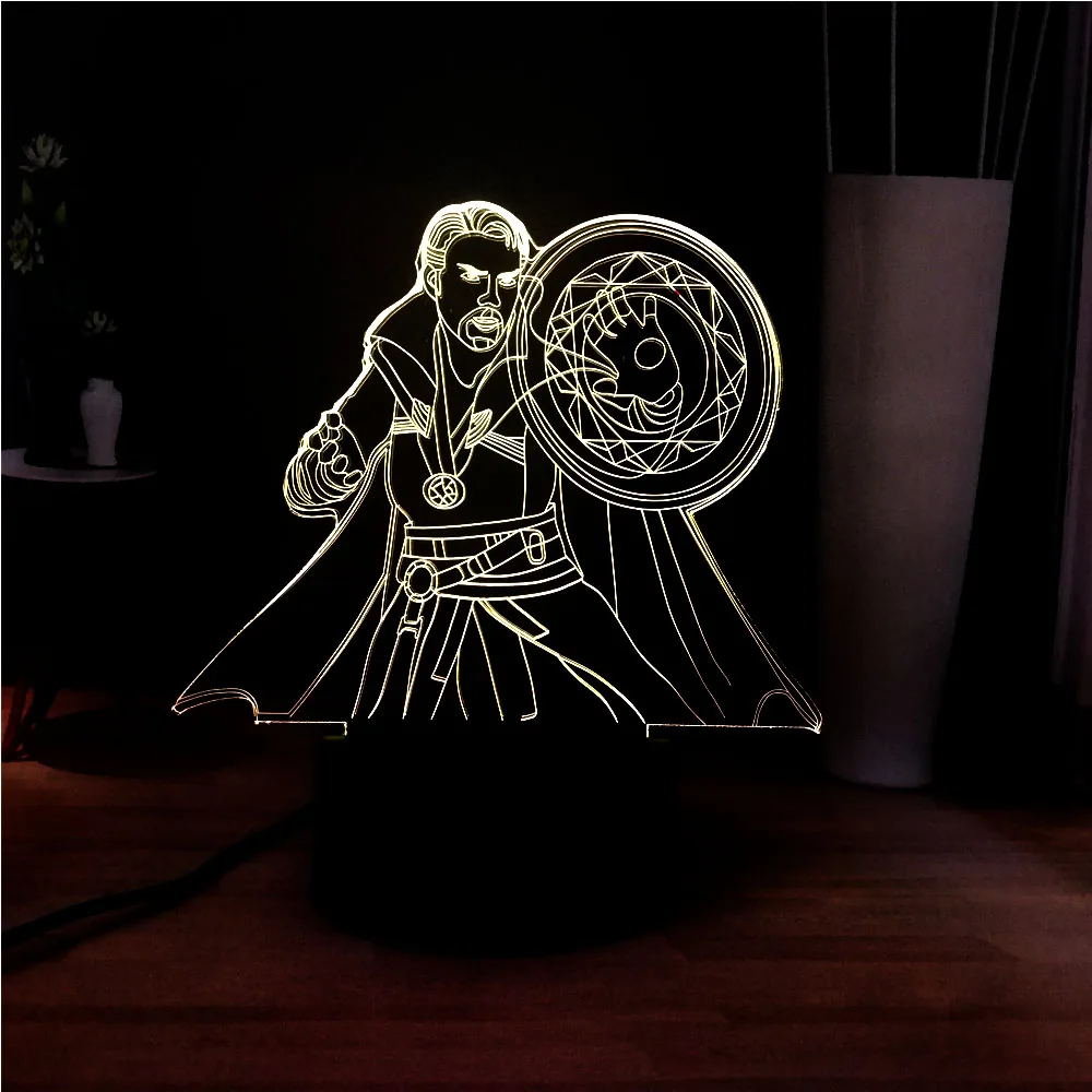 Новинка иллюзия 7 цветов Marvel Dr stranna LED Novel Dec акриловый USB ночник прикроватный свет