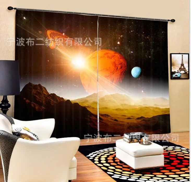 

star Curtain Luxury Blackout 3D Window Curtains For Living Room Bedroom Customized size Drapes Cortina Rideaux Cushion cover