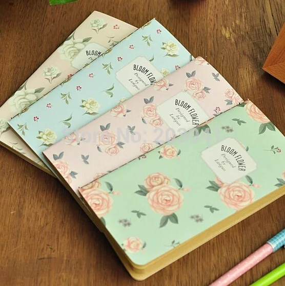 

1pcs/lot Vintage Jasmine Flower series Mini notebook Retro beautiful flower printed notebook diary