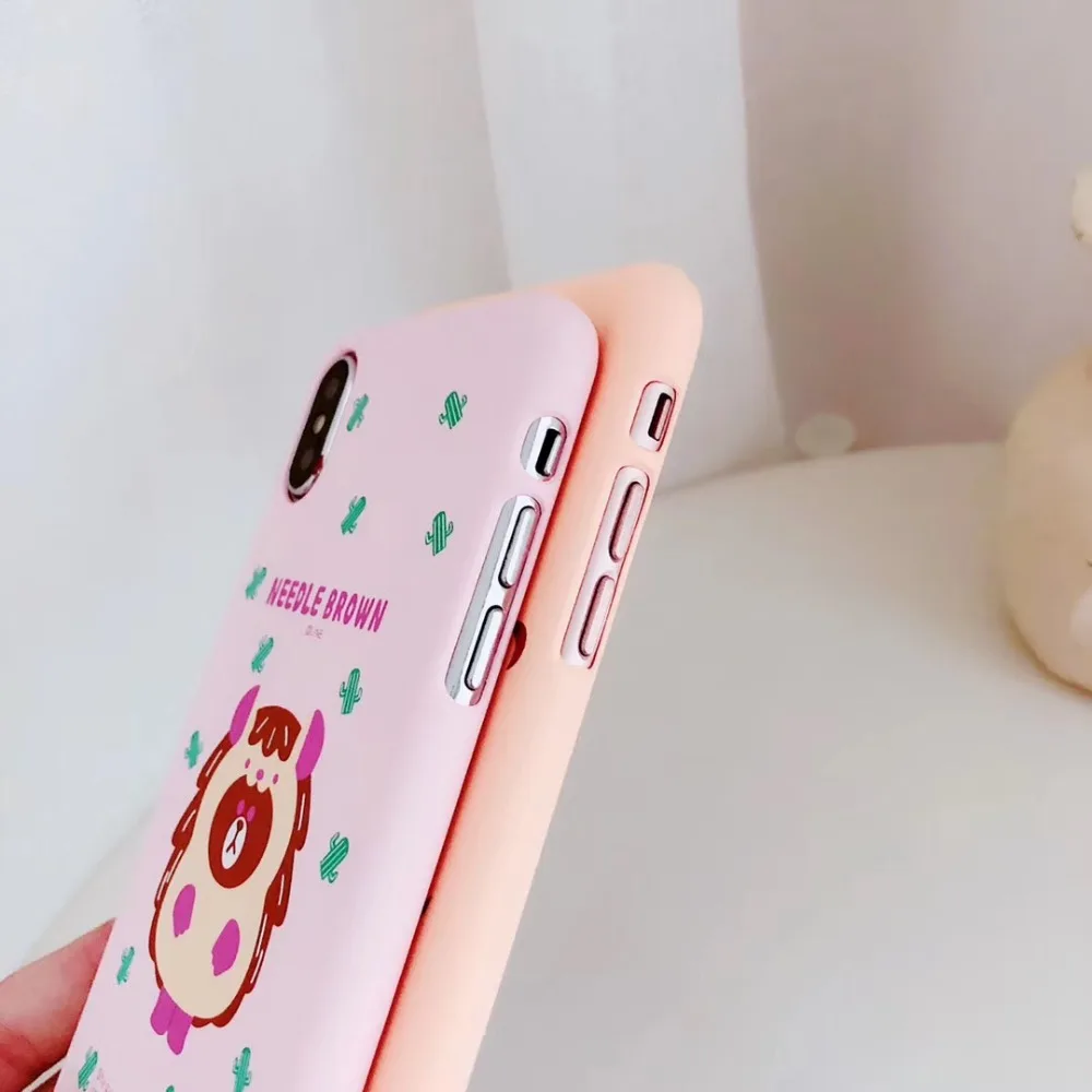 HoterTek Fashion Candy colors Matte Cartoon Bear Half Pack Hard Phone Shell For iPhone 6 7 plus iphone 8 Plus X |