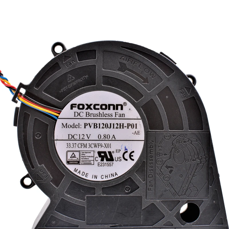 PVB120J12H-P01 12 см DC 12 В 0.80A большой объем воздуха турбины воздуходувки проектор Вентилятор охлаждения