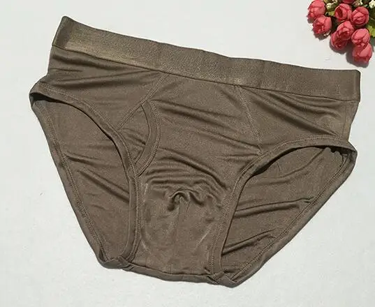 coffee 1 шт. чистый шелк трикотажные мужские трусы Размер L XL 2XL 3XL SG105 - Цвет: coffee
