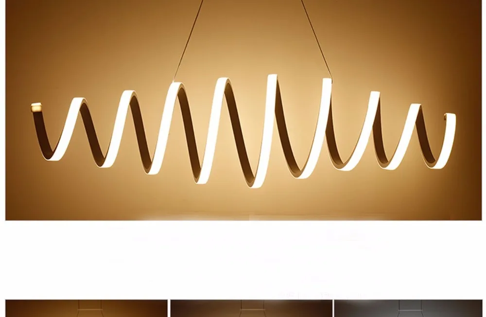 Спираль led современный минималистский ресторан огни индивидуальность