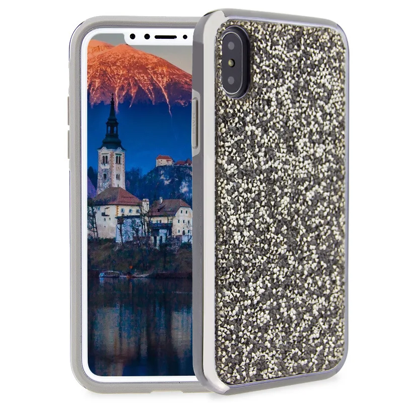 2018 новые и популярные модные роскошные покрытие кадра + Bling Блеск Сияющий мягкая