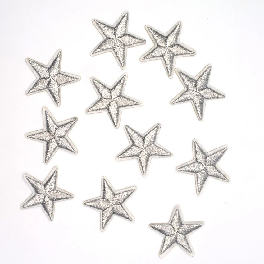 Наклейки с серебряной звездочкой для одежды 10 шт. наклейки изготовления