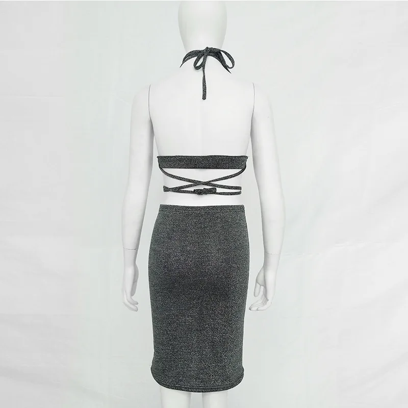 Женский комплект из двух предметов для клуба и вечеринок укороченный топ с