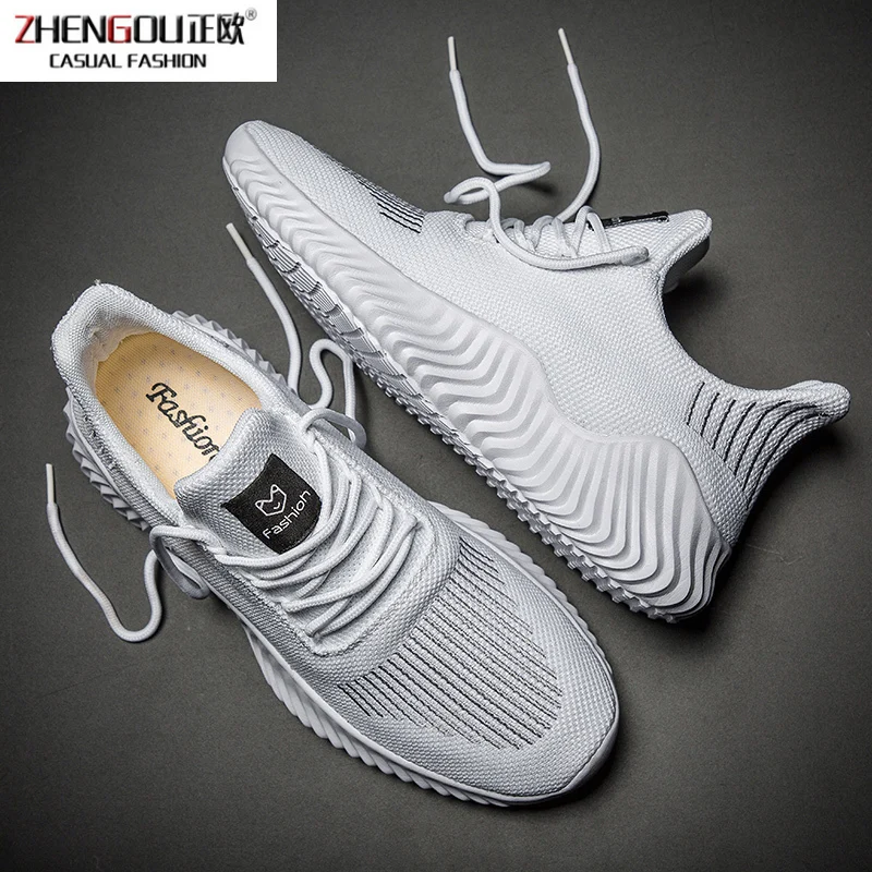 Zhengou теннисная повседневная обувь с узором Flyknit Мужская большого размера для