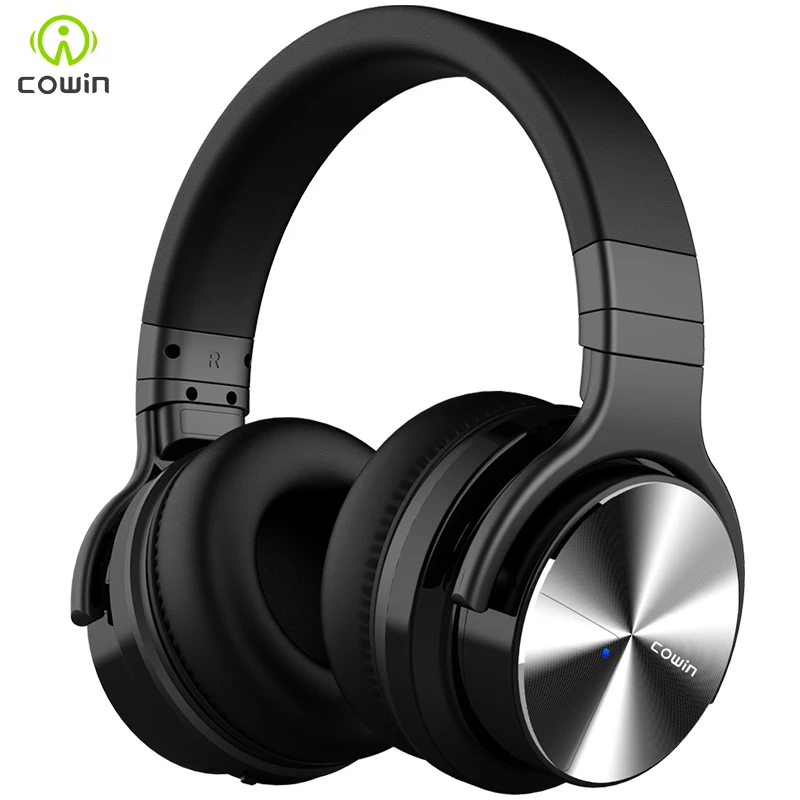 Cowin E7PRO Active шум шумоподавления наушники беспроводной Bluetooth гарнитура стереонаушники HiFi с микрофоном - Цвет: E7PROBLACK
