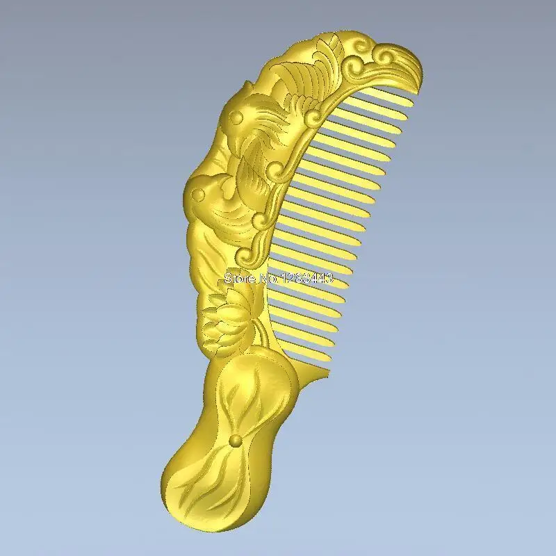 Расческа с мандаринской уткой 3d модель рельеф для ЧПУ в формате STL|for cnc|3d model reliefstl