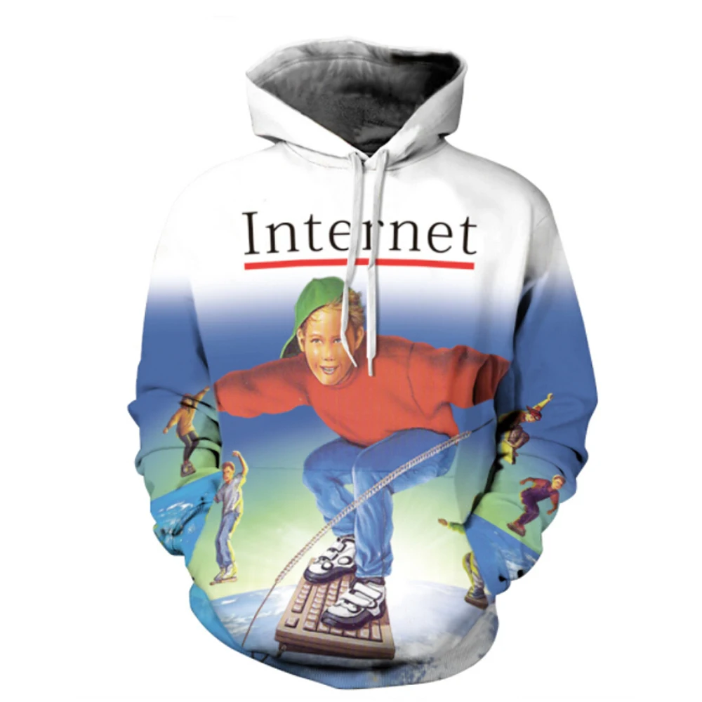 Новый Для мужчин женщин Толстовки шляпе капюшоном принт Цвет осень-зима 3D кофты с