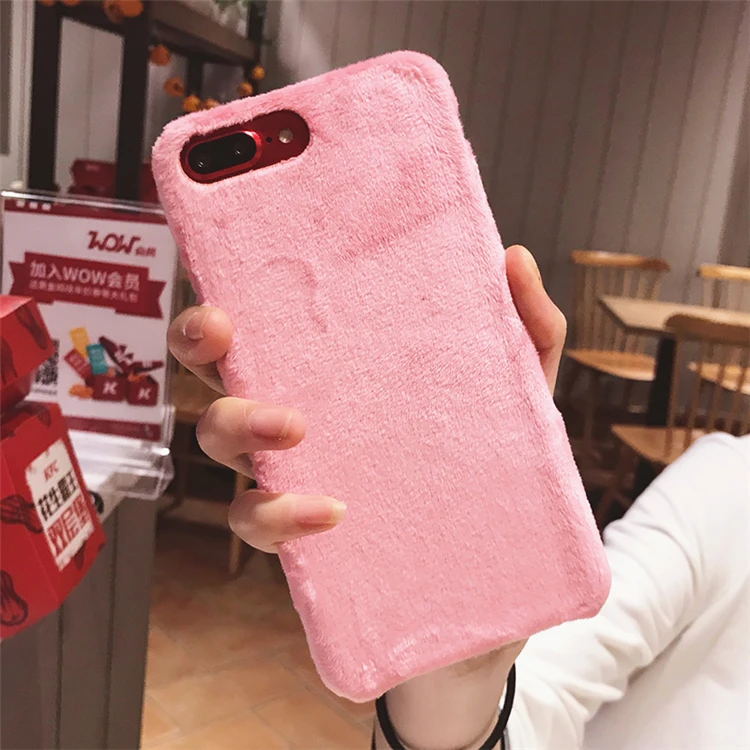 Роскошный меховой чехол с ворсом для iPhone 6 телефона Жесткий Гладкий плюш 7 6S Plus X 8
