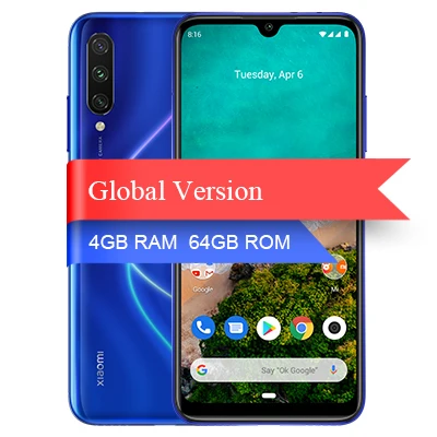 Blue 4GB 64GB Глобальная версия Xiaomi Mi A3 4 Гб 64 ГБ Смартфон - Цвет: Blue 4GB 64GB