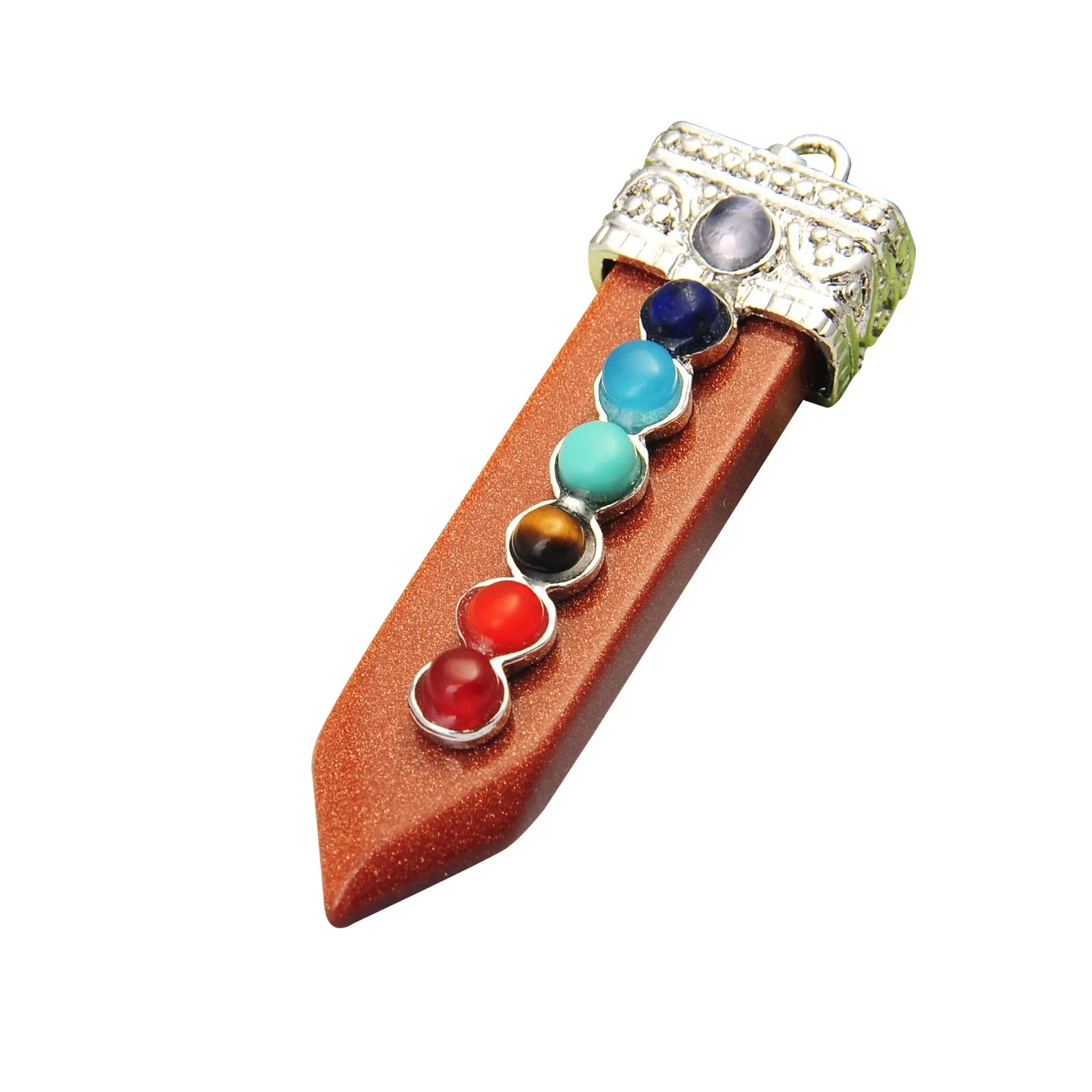 JOYA 2019 New Valentine's Day Gift Lady Pendant Natural Crystal Seven Chakra Sword Stone | Украшения и аксессуары