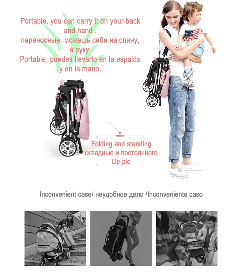 Babyyoya мини-коляска yoya легкая переносная складная детская коляска 2 в 1 детская тележка Новая Обновленная детская коляска