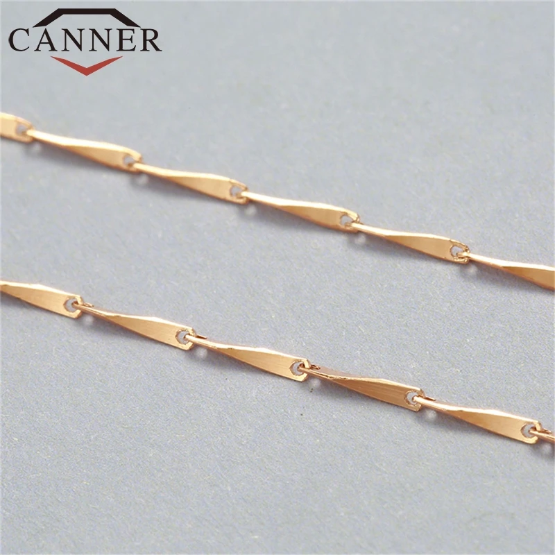 CANNER простое Настоящее чистое 925 пробы Серебряное ожерелье 40/45 см золото/розовое золото цвет цепи ожерелье s FO