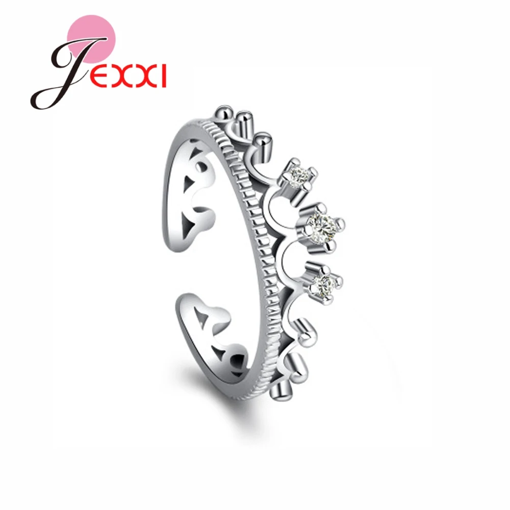 

Romantic Adjustable Rings Women Wedding Engagement Jewelry Luxury 925 Sterling Silver Cubic Zircon Nice Women Gift