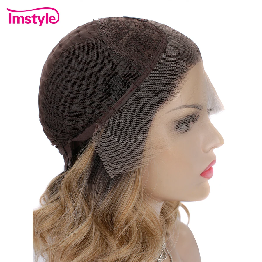 Imstyle короткий светлый парик синтетический на сетке спереди парики с глубокими