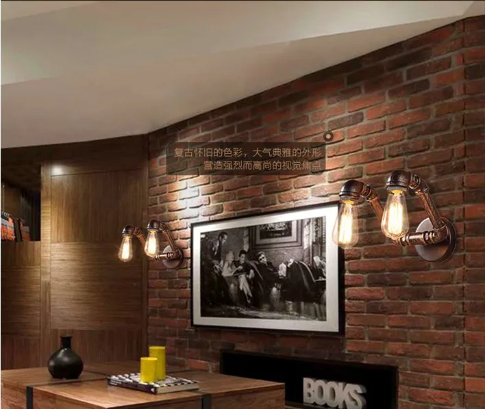 Винтажный настенный светильник в нордическом стиле 2 насадки лофт лампа для