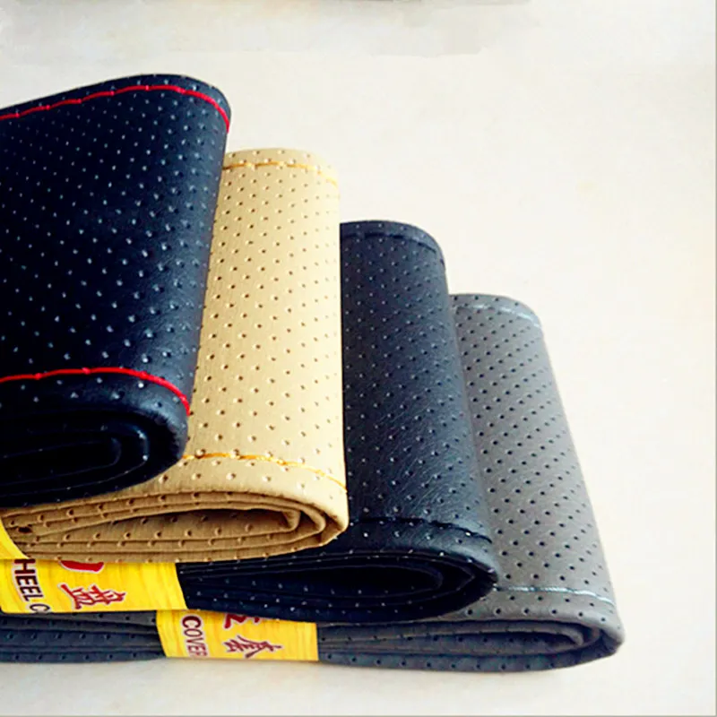 Универсальная Оплетка на руль прошитая микрофибра чехол рулевого колеса