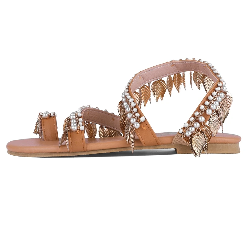 REAVE CAT Roman Style Summer Flat sandals for woman lady beach vacation leisure sandal Clip toe Tassel Brown Glatdiator size 43|Боссоножки